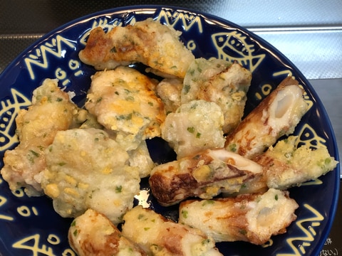 チーズがとろ〜り♪鶏肉と竹輪のチーズ磯部焼き^_^